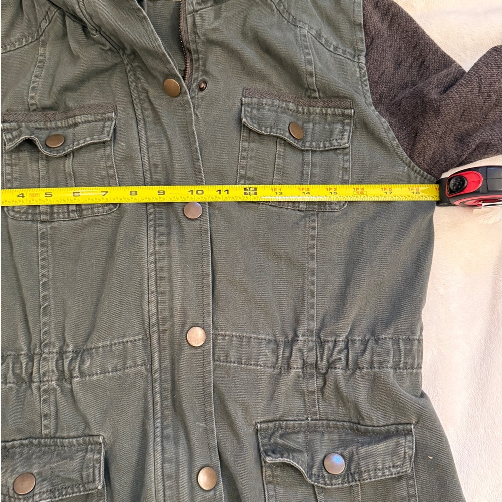 Ashley by 26 International Utility Collection Hooded Mixed Media Jacket - Size S - Picture 7 of 9
